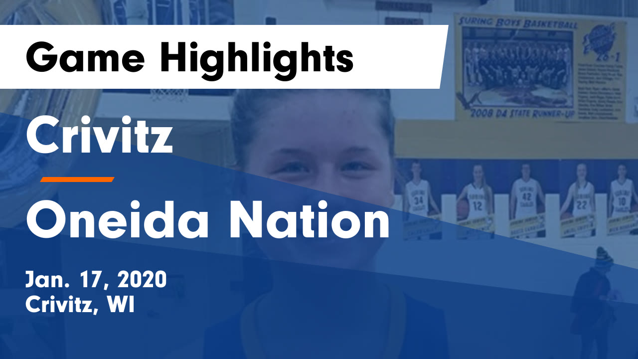 Crivitz vs Oneida Nation Game Highlights Jan. 17, 2020 Crivitz