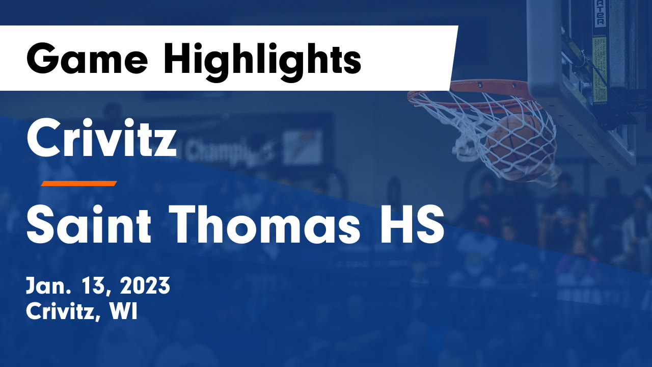 Crivitz vs Saint Thomas HS Game Highlights Jan. 13, 2023 Crivitz
