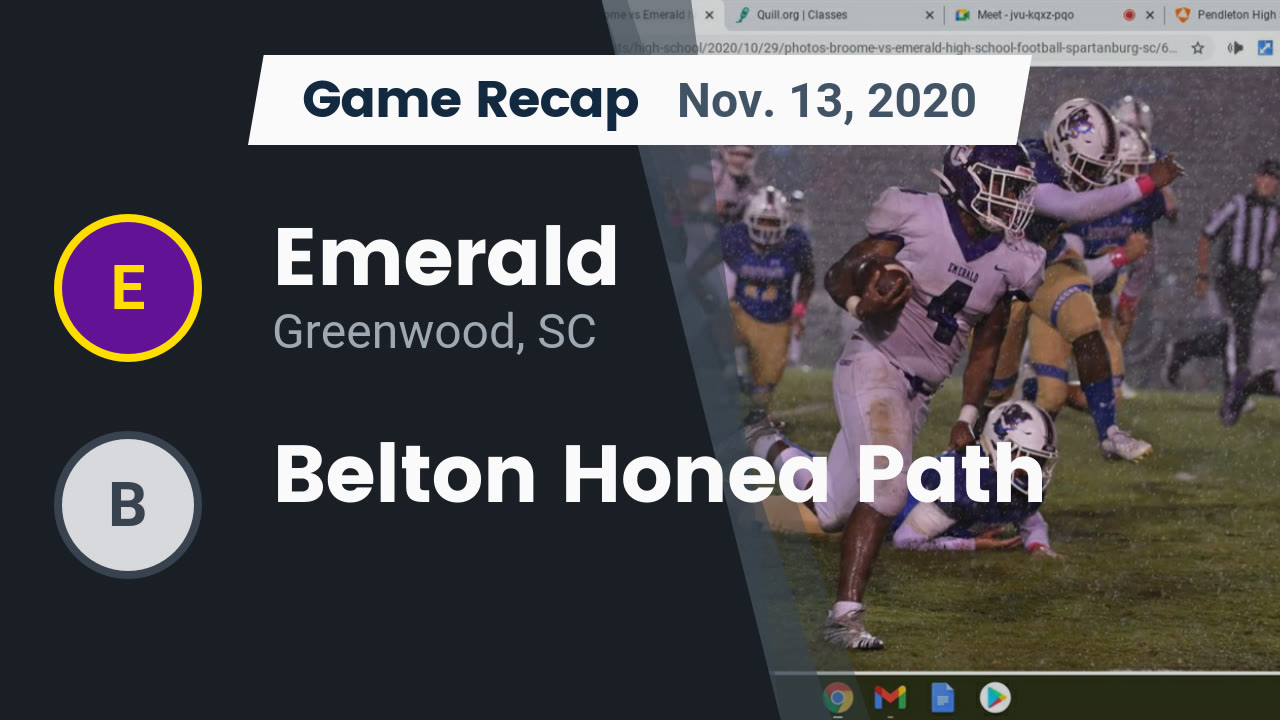 Emerald HS Football Video "Recap Emerald vs. Belton Honea Path 2020