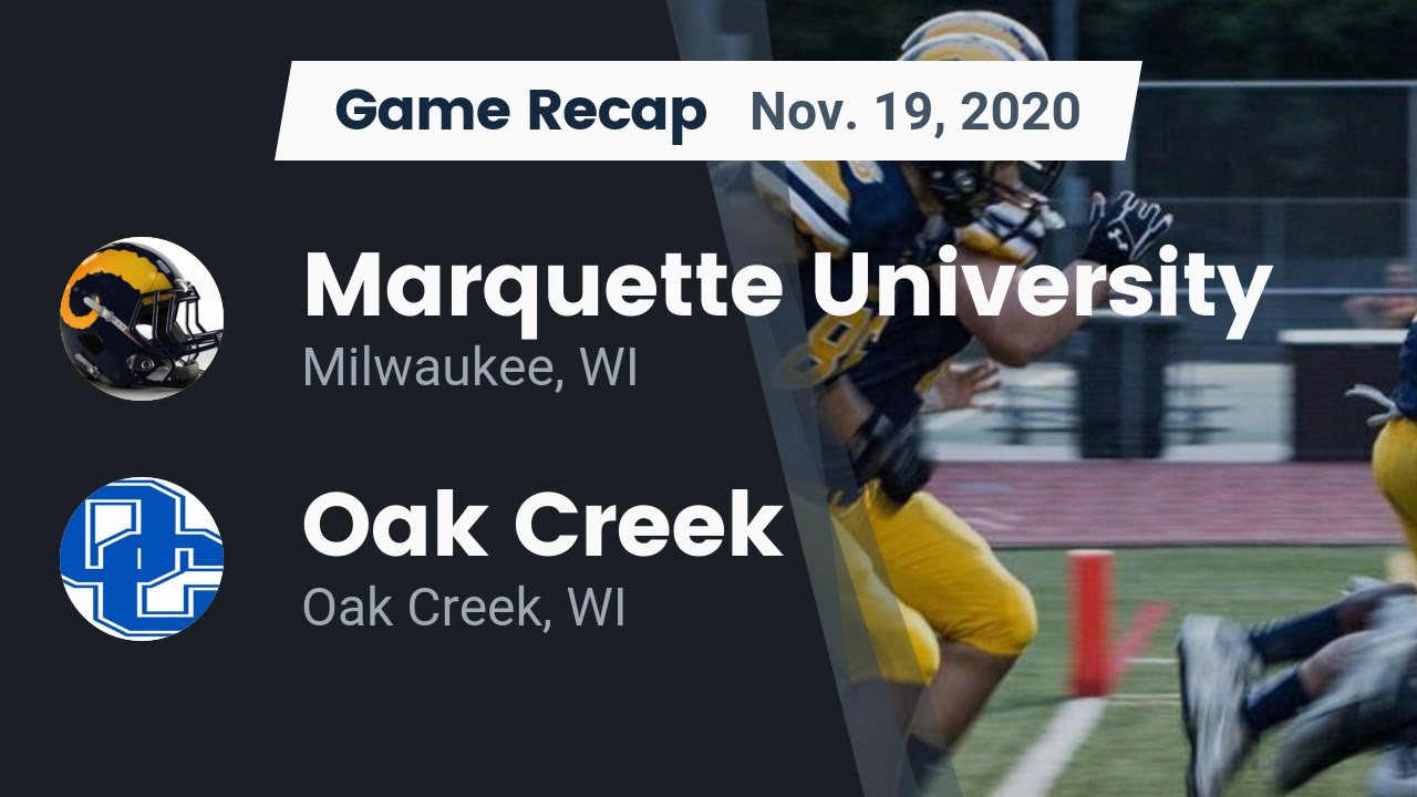 Marquette University HS Football Video "Recap Marquette University vs